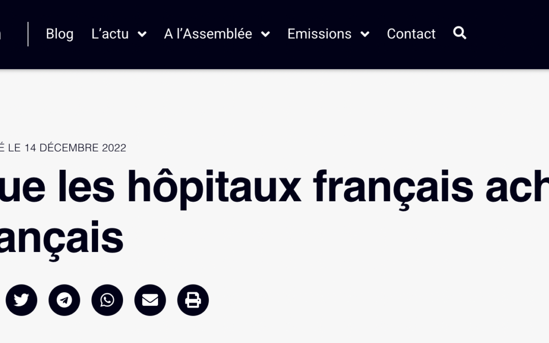 François Ruffin : « que les hôpitaux  achètent français ! « 
