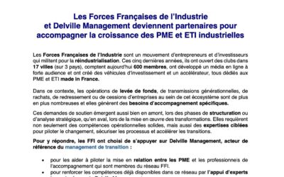 Delville Management X FFI : Parce qu’il ne sert à rien d’investir dans l’industrie si elle ne dispose pas des compétences nécessaires à son développement.
